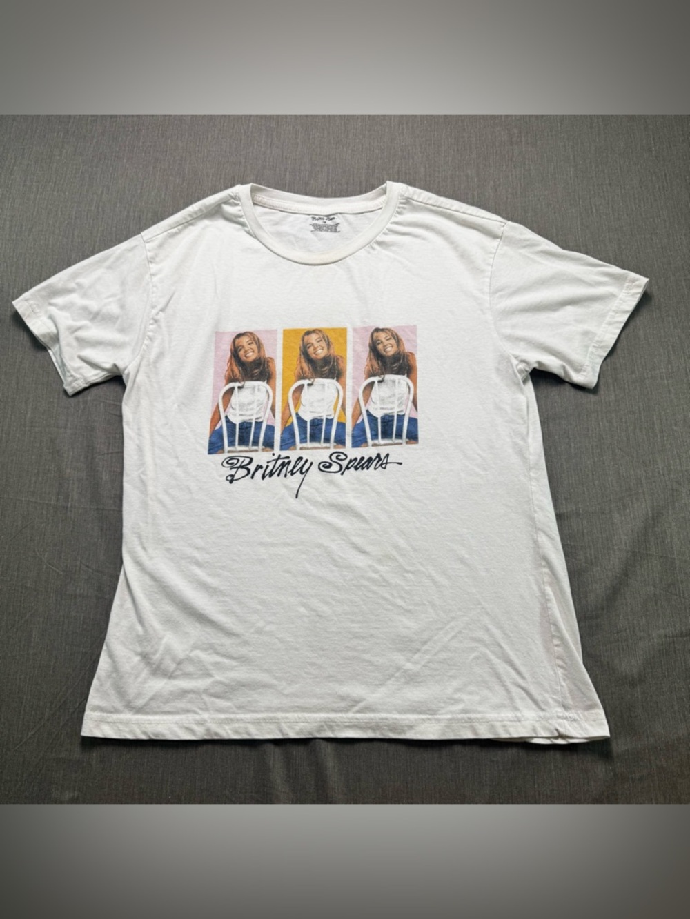 Britney Spears Graphic Concert Tee M Shirt Top Baby One More Time White Retro